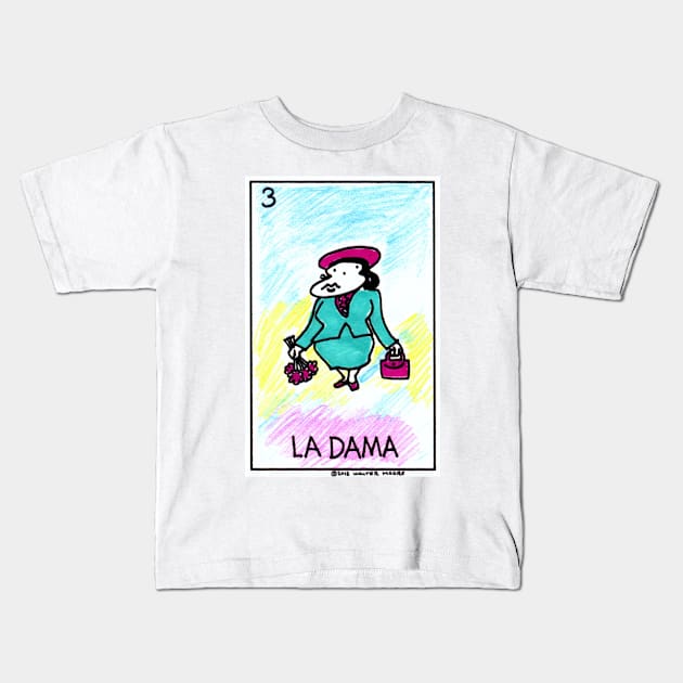 Loteria Apes #3: La Dama Kids T-Shirt by WalterMoore